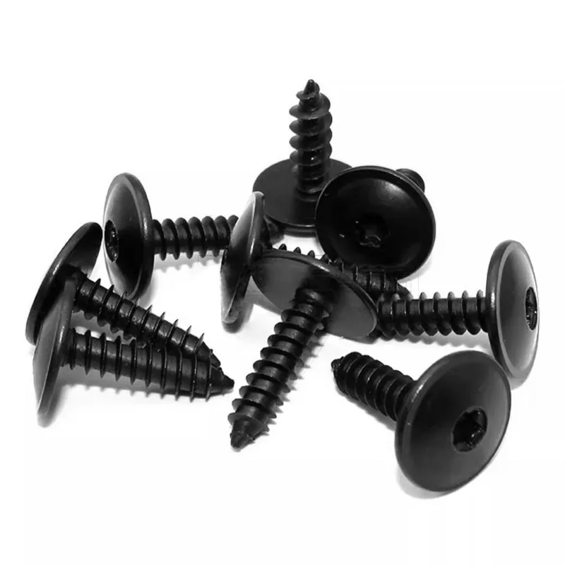 Car Screws 20pcs/set Fender Metal Self-tapping M5X16 T25 Black Plum Inner Hole For VW Audi