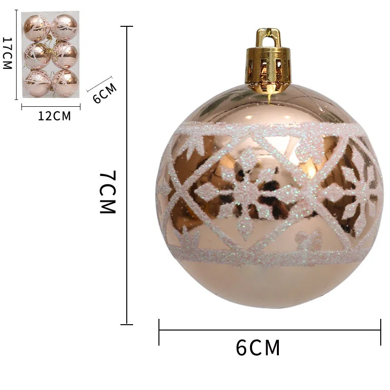 thumbnail image 1 of piezas de adornos de bolas de Navidad de 6 cm, adornos de plata, dorados y rojos, decoración para árbol de Navidad para fiesta de Navidad 2025, 1 of 5
