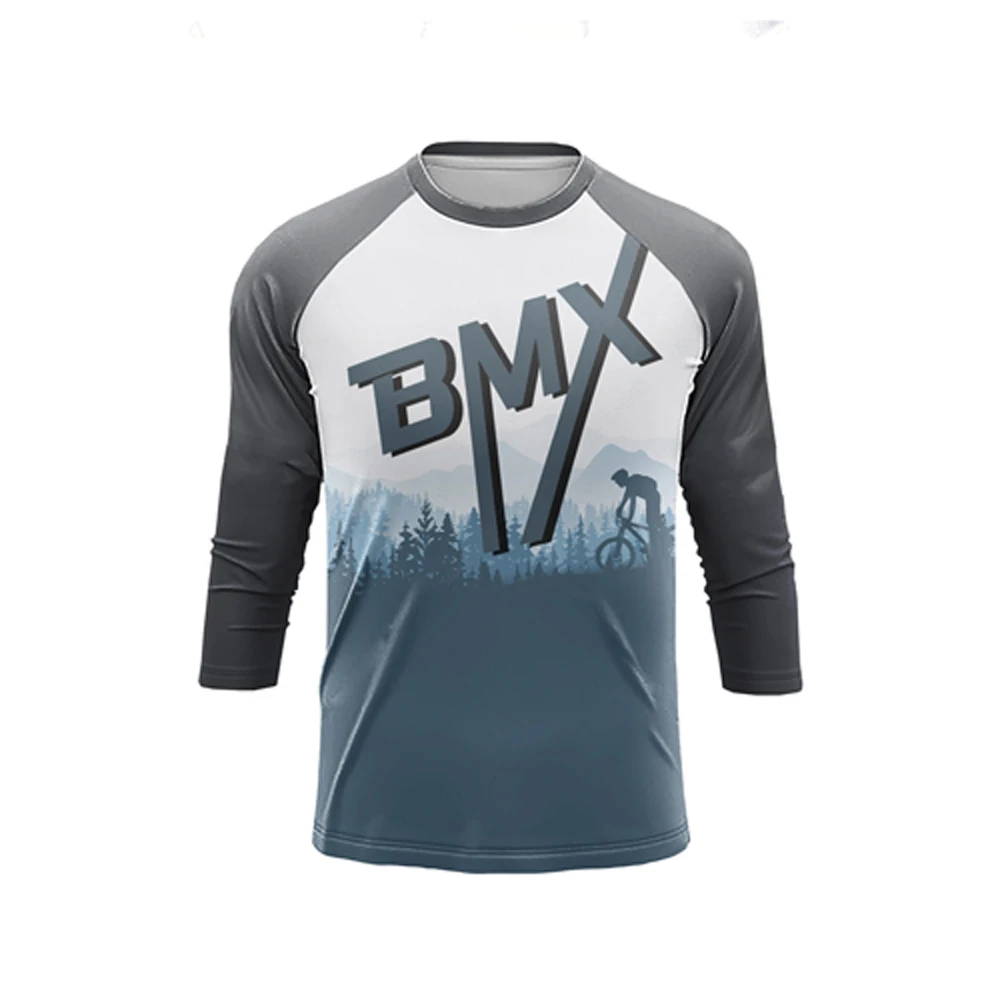 thumbnail image 1 of Sudadera de manga 3/4 para hombre, de MTB, de secado rápido, para verano, para ciclismo y motocicleta, ropa adecuada para carreras, 1 of 4