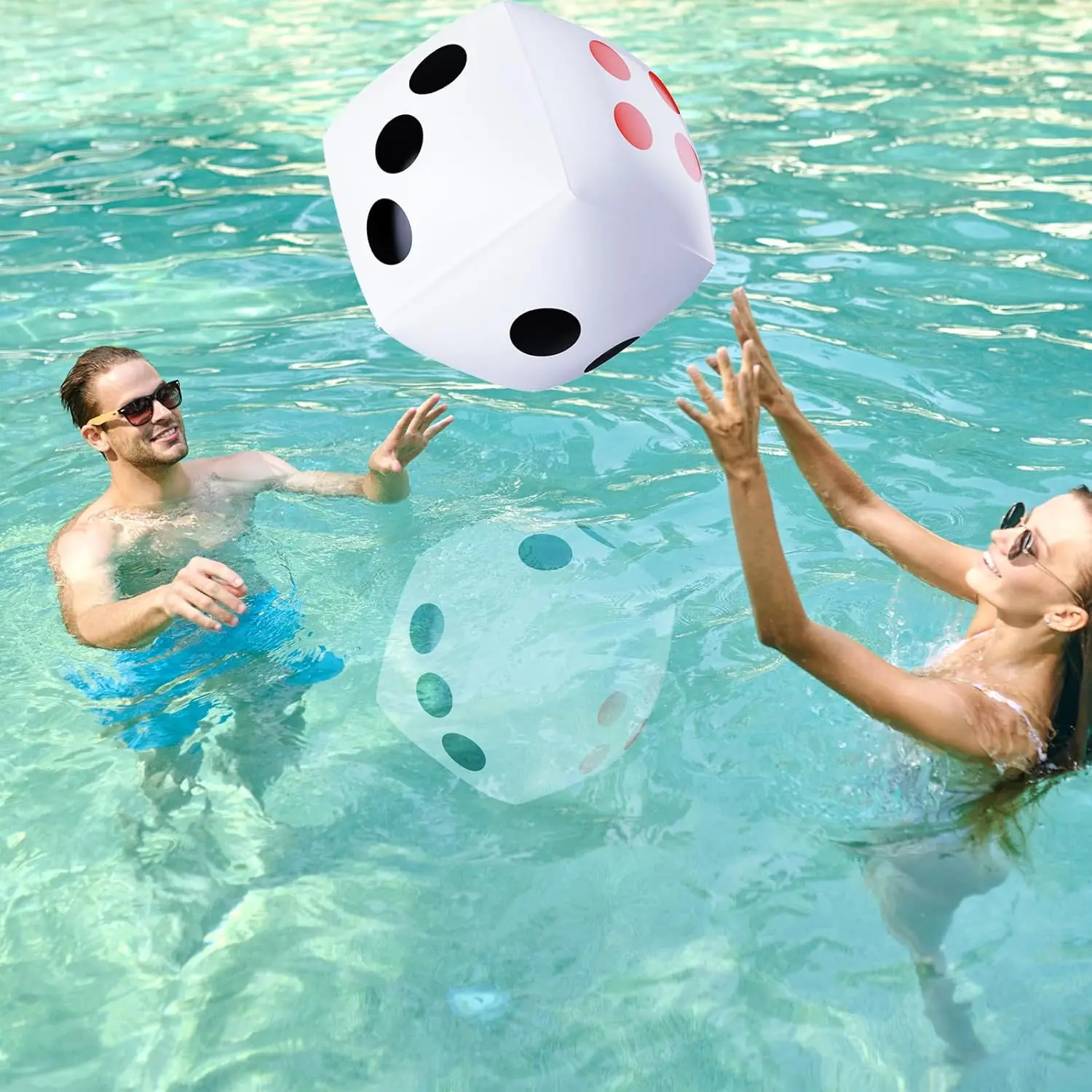 2Pcs Inflatable Giant Dice, Board Game Party Decoration for Indoor Outdoor Game, Beach, Pool, Lawn Party Gaming, Christmas gift