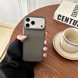 Luxury Transparent Candy Color Clear Matte Silicone Soft Case Cover - iPhone 17 Pro Max (Black)