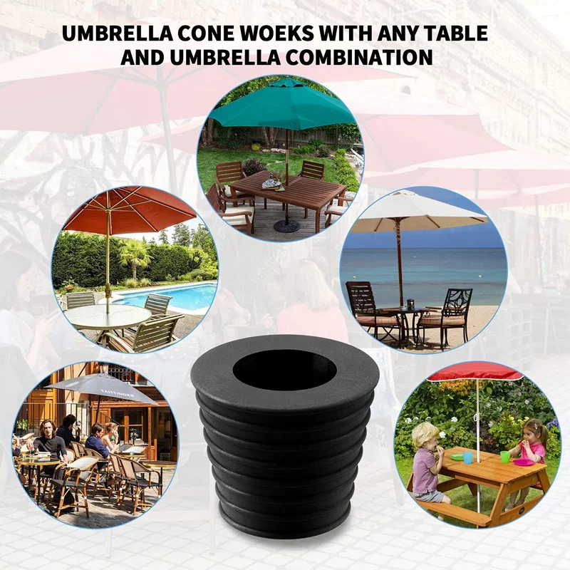 

12 Pcs Umbrella Pole Wedge Table Umbrella Thicker Hole Ring Plug And Cap Set Outdoor Patio Chair Feet Glide Protectors