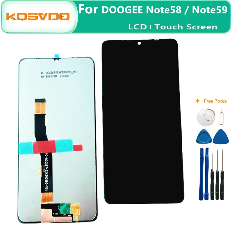 Original For DOOGEE Note 58 Note 59/ Note 59 Pro/Note 59 Pro+ Note 58 Pro LCD Display Screen + Touch Panel Digitizer LCD Display