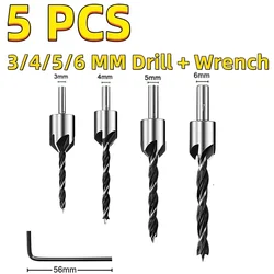High - Speed Steel Chamfer Drill Bit Set for Woodworking & Counterboring (5 PCS Set)