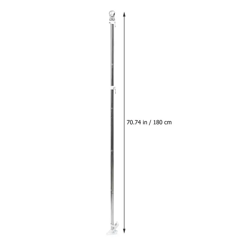 1.8m Stainless Steel Flagpole Flag Mounting Kit Wall Mount Flag Pole Kit Outdoor Pole Display Holder Metal Stand