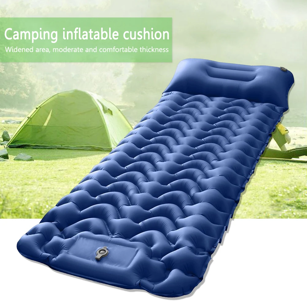 Matelas de couchage en polymère auto-gonflant avec oreiller pour 2 personnes,  double coussin d'air, lit de voyage, camping en plein air, randonnée -  AliExpress