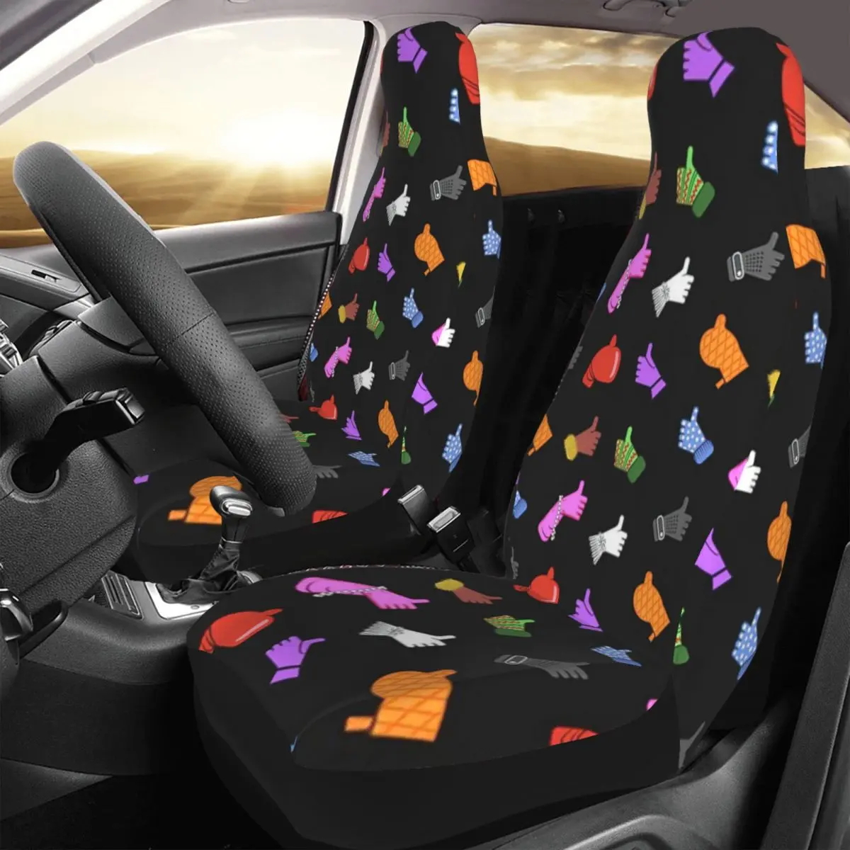 

OK GLOVES Car Seat Cover Custom Printing Universal Front Protector Accessories Cushion Set