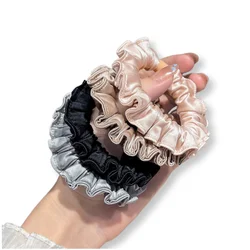 Luxurious Satin Hair Scrunchie Set - Soft, Silky, No - Damage Elastic Hair Bands (Blue)