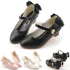 Formal Occasion Children's Black White Pink High Heels Luxury Leather Shoes Pageant Girls Wedding Bridesmaid Elegant Party Shoe 1