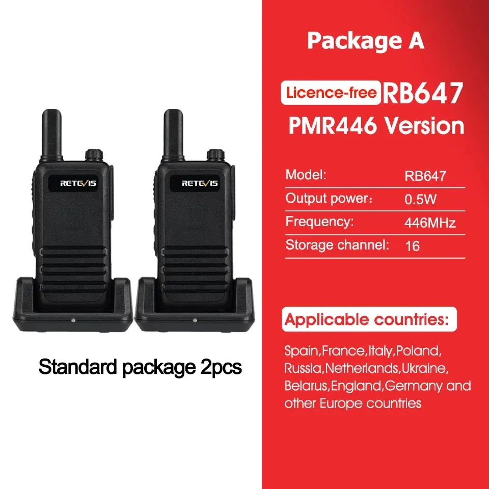 PMR446 Funkgerät Lizenzfrei Retevis RT24 Walkie Talkie PMR446 Lizenzfreies Professionelles Funkgerät Mit Gr Retevis RT24 Walkie-Talkie