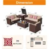 8 Pieces Outdoor Patio Furniture Set, Conversation Sets with Storage Box, Sectional Sofa Set with Cushions and Coffee Table 2