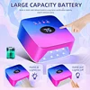 54W Cordless UV LED Nail Lamp Rechargeable Lamp for Manicure with 30 Beads 3 Timer Settings and LCD Display Screen for Home Use 6