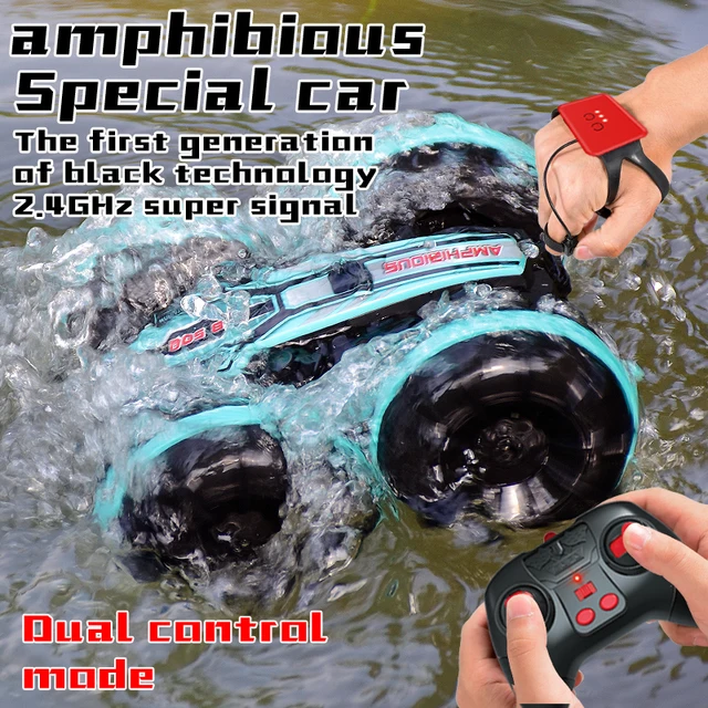 RC Car Toys 4wd Remote Control Car Amphibious Vehicle Boat RC Stunt  Drift Cars 2.4G Gesture Controlled Car Toy For Kid Children 2