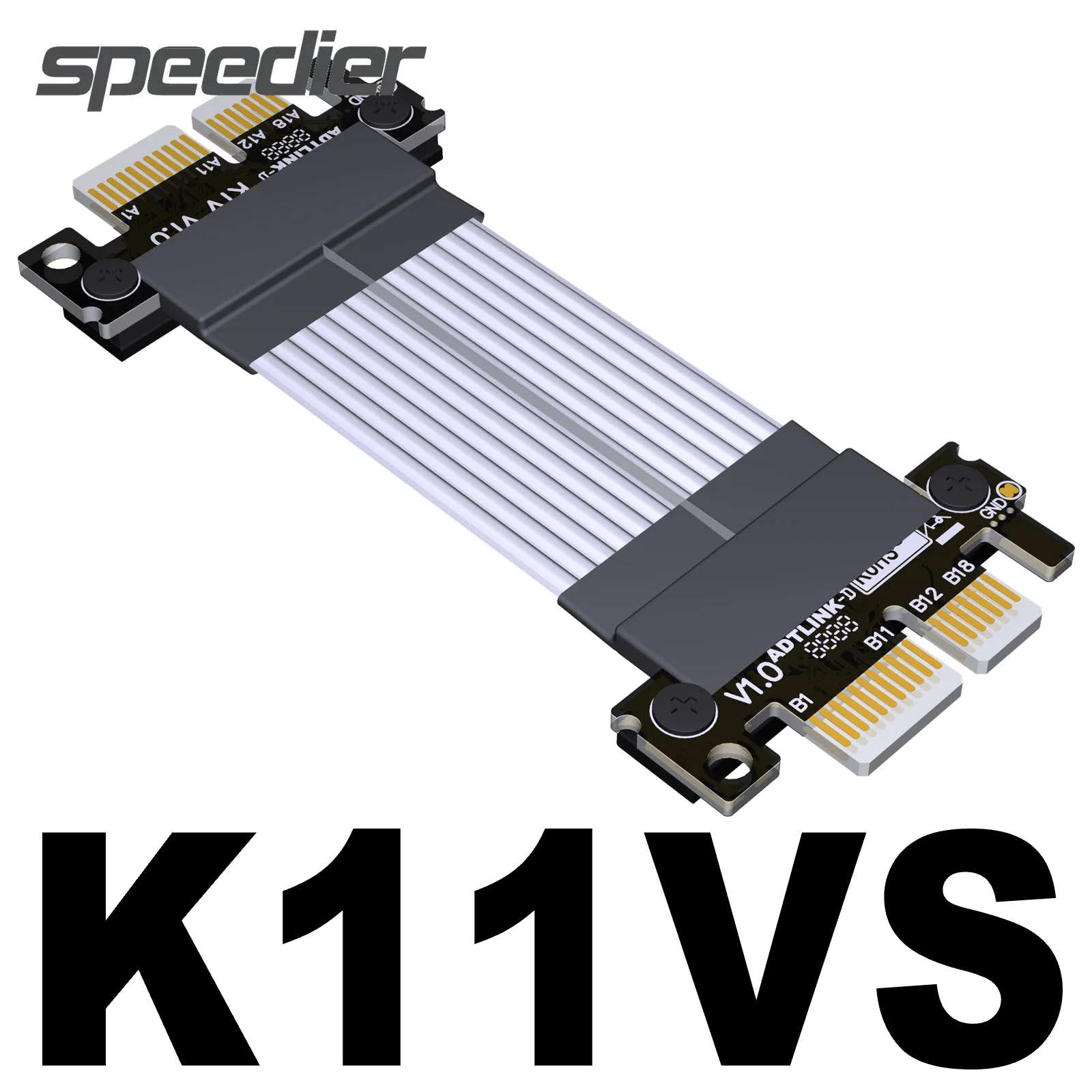 

ADT New K11VS 4.0 PCI Express 4.0 x1 to x1 Jumper Cable Male to Male Jumpers Gen4.0 Tx Rx Signal Direct/Swap PCIe Riser Extender