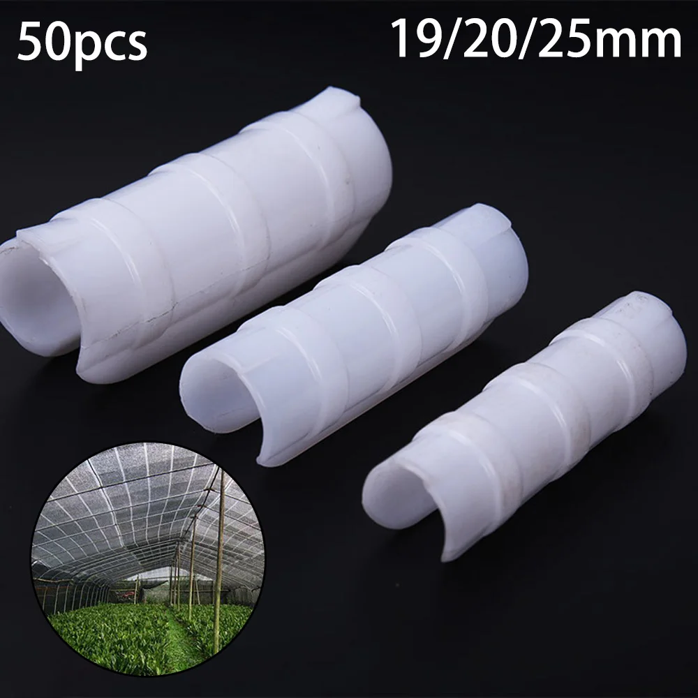 

50Pcs 19/20/25/ Greenhouse Frame Pipe Tube Clips Shade Films Net Sails UV Clamp Connectors Protection Film Pressing Fixed Card