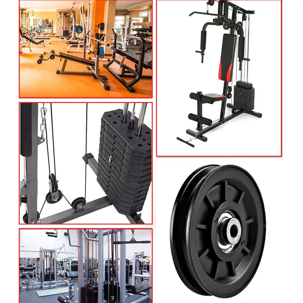 50-160mm Gym Bearing Pulley Wearproof Nylon Bearing Pulley Wheel Cable Universal Fitness Gum Fitness Equipment fitness cable pulley fitness pulley fitness equipment parts