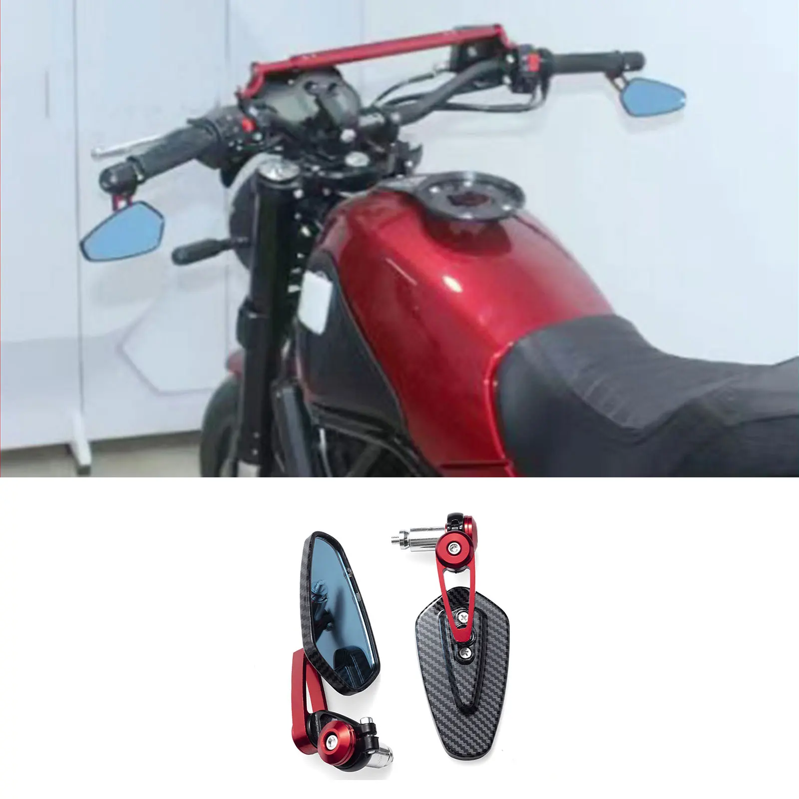 

Motorcycle Rearview Mirrors Clear Glass Scooter Bar End Handlebar Mirror Modified Inverted Rear Mirror Motorbike Accessories
