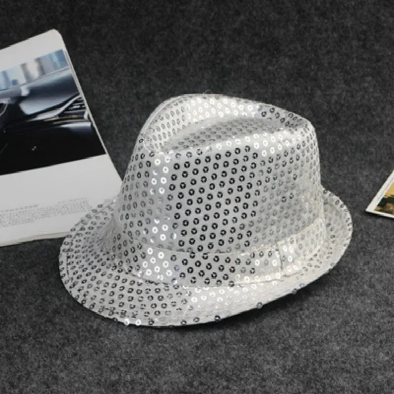 Stage Performance Sequined Hip-hop Hat Children's Day Dance Performance Jazz Hat Men And Women Festival Parties Sequined Top Hat