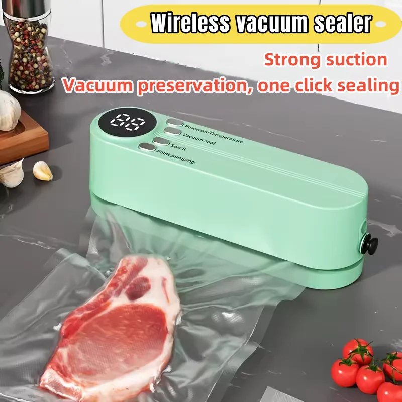 Portable Usb Charging Vacuum Sealer Multifunctional Food Sealer Sealing External Suction Inflation Functions Bag Sealer Portable Sealing Machine Food Vacuum Sealer