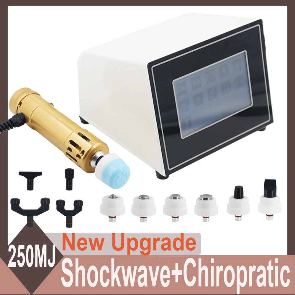 

250MJ Health Care Shockwave Therapy Machine With 11 Heads Tennis Elbow Pain Relief ED Treatment Shock Wave Chiropractic Tool