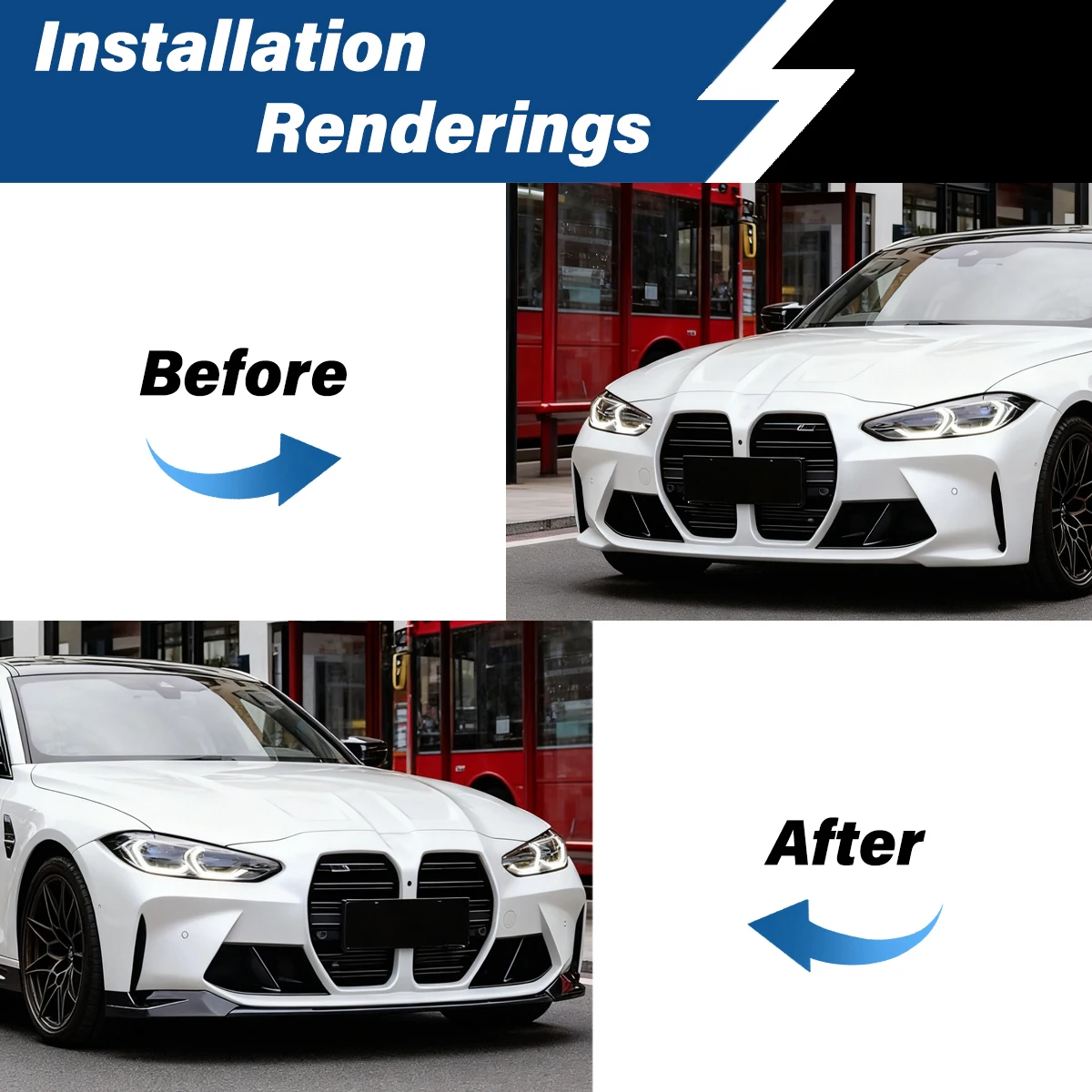 BMW G80 M3 2020 2021 2022 2023 2024 2025 스포츠 레이싱 스타일 자동차 프론트 범퍼 립 스포츠 윈드 스포일러 바디 개조 키트