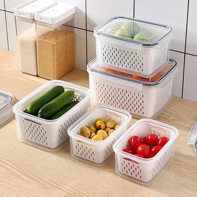 Contenitori per Organizer per frigorifero contenitori per congelatore per  frigorifero contenitori per frutta e verdura per uso alimentare - AliExpress