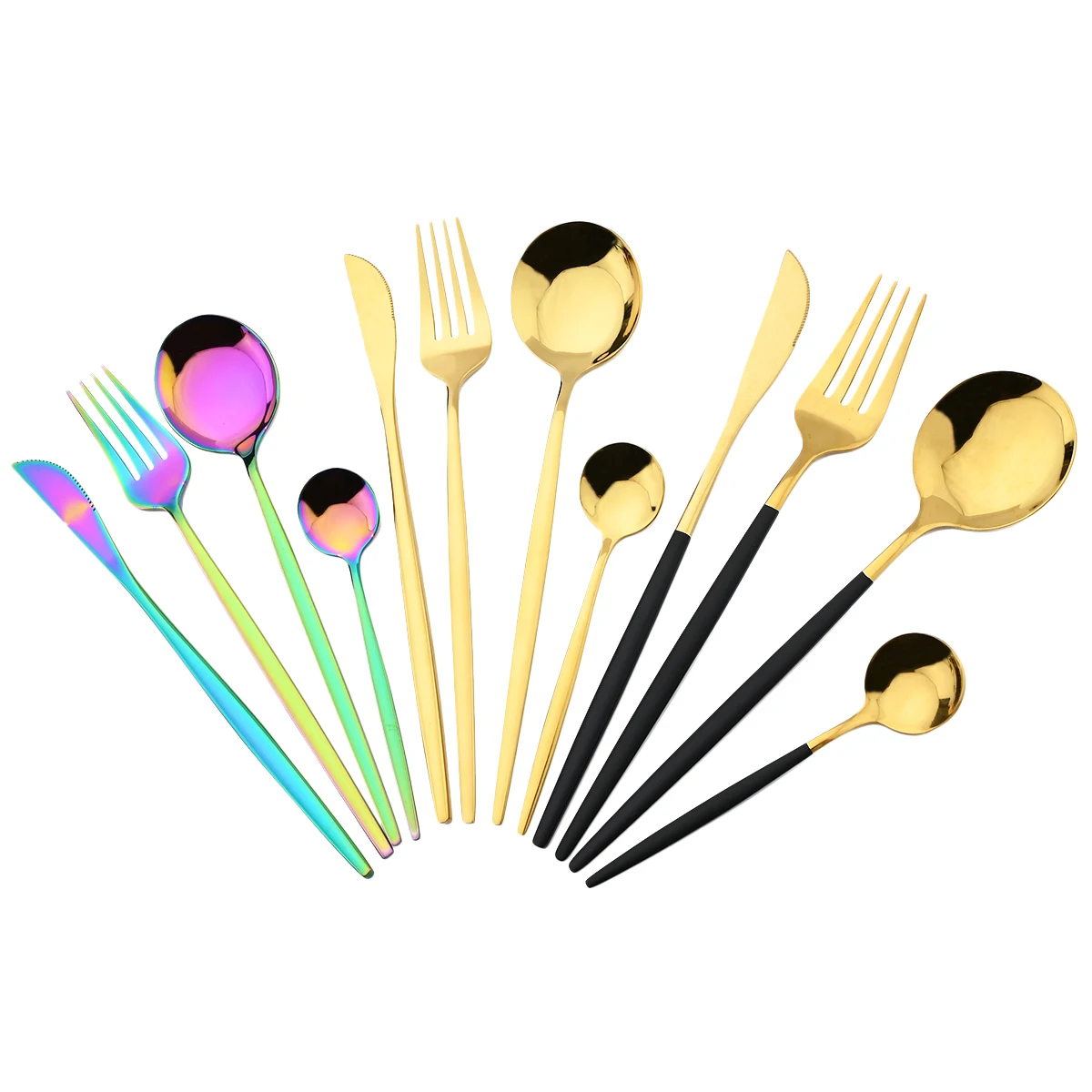Stainless Steel Dinnerware Flatware Dinner Knife Forks Coffee Spoon Cutlery Set Kitchen Tableware Silverware Set 24Pcs/Set cutlery set western style cutlery set picnic cutlery set stainless steel cutlery set