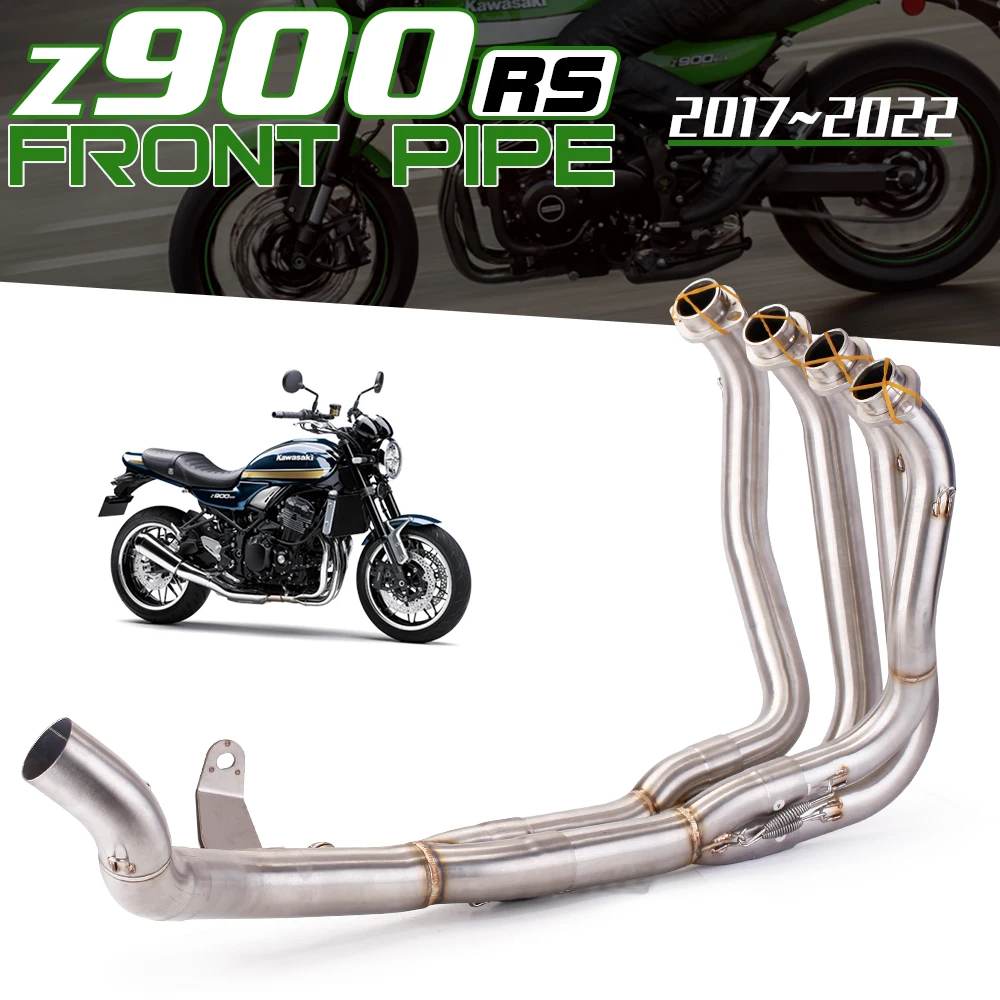 

Слипоны для Kawasaki Z900RS 2017 - 2020 Модифицированная Передняя средняя звеньевая труба выхлопной трубы мотоцикла без глушителя