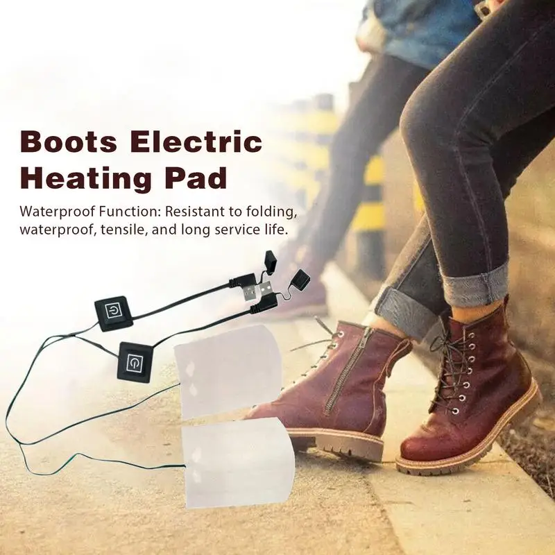 2PCS Socks Boot Heating Pad With 3 Gears Waterproof Warm Heated Pad For Winter Heating Insoles For Skiing Cycling Fishing Camp