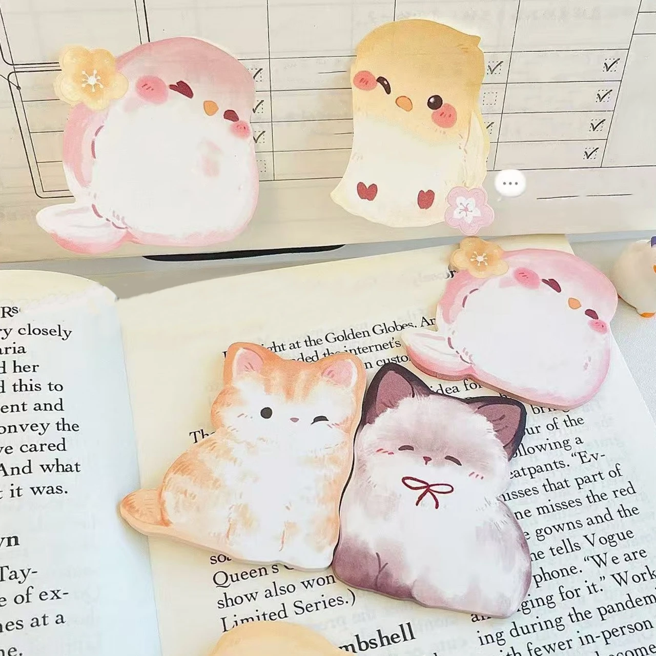 20 Sheets Cute Cartoon Animal Sticky Notes, Memo Sticky Note Animal Notepad Page Markers Flags for Home School Office - 4
