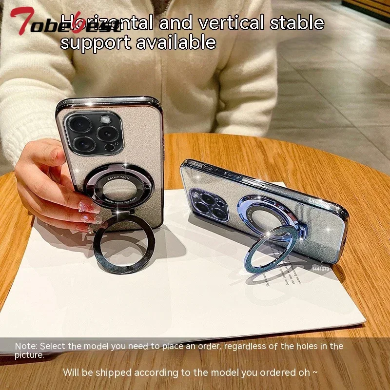 Glitter Plating Magnetic Phone Case with Silicone Cover