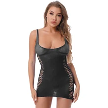  Sexy Women Fishnet Hollow Out Vest Party Beach Hot Bodycon Mini Dress Transparent Clubwear Strap Solid Dress Vestido mujer porno 