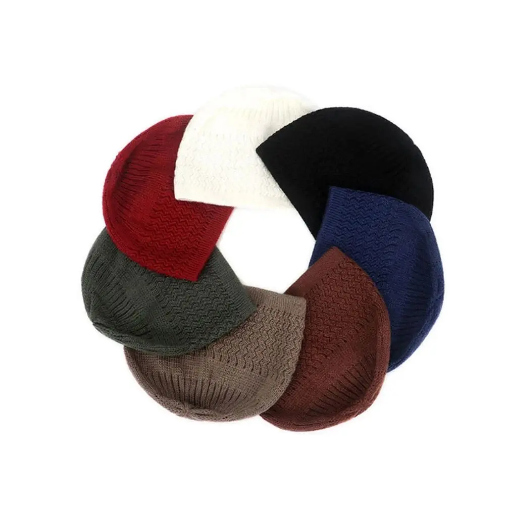 

Универсальная зимняя мужская шапка Kippah, Мужская облегающая шапка в виде волн, Мужская облегающая шапка от Рамадана, вязаные шапки