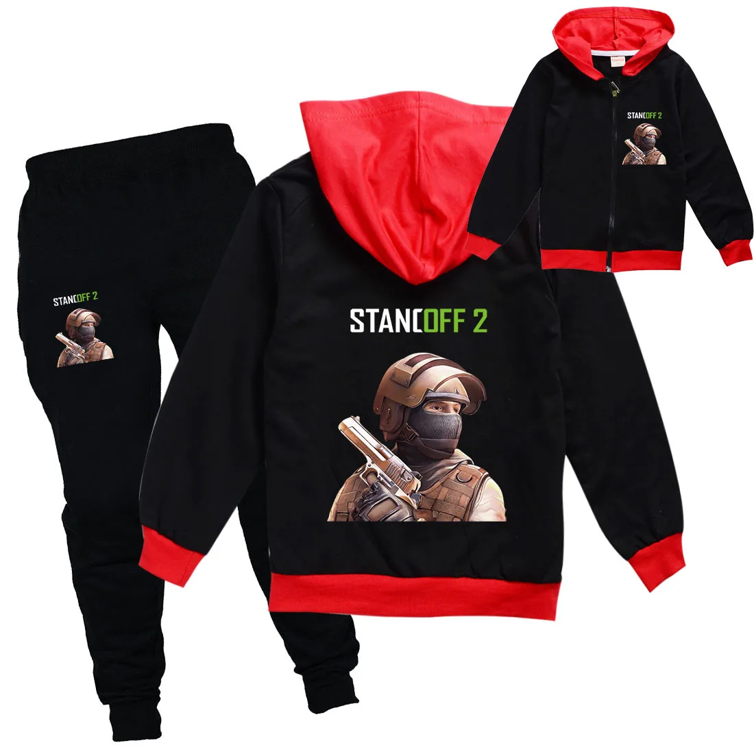 

New Hot Game Standoff 2 Hoodies Kids Standoff Clothes Teenager Boys Zipper Jackets Coats Pants 2pcs Suits Baby Girl Outfit Set