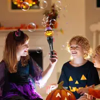 Pumpkin Bubble Wand Electric Bubble Wand For Party Fun Lights & Sound Effects Bubble Wand 100ml Solution Included Halloween Toy 1