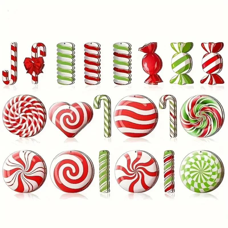 Christmas Tree Candy Pendant Set 20pcs Gift Decoration Pendant Christmas Tree Fireplace Window Party Supplies