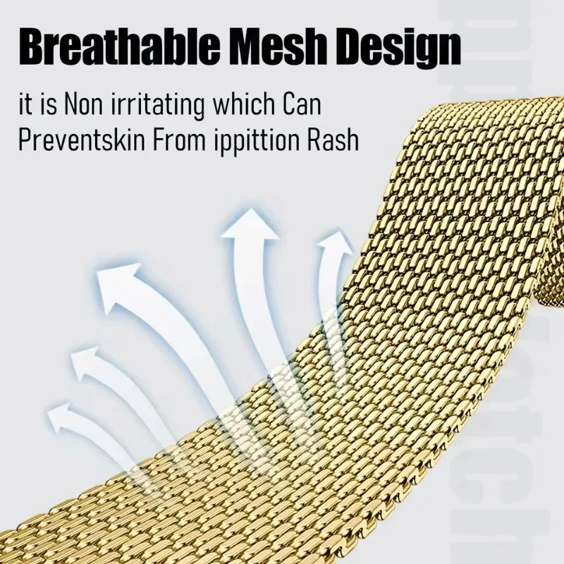 Premium Steel Mesh Milanese Loop Strap - Metal Band for Smartwatches (18/20/22mm)