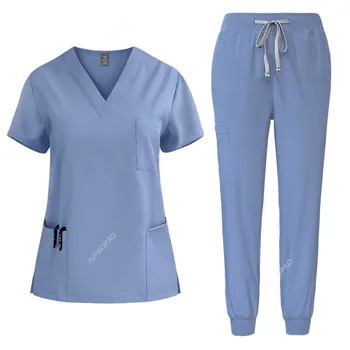 Uniforme da infermiera Donna Medico ospedaliero Felpa medica da uomo Pantaloni infermieristici Uniformi da officina unisex Abiti da lavoro SPA di bellezza Nuovo