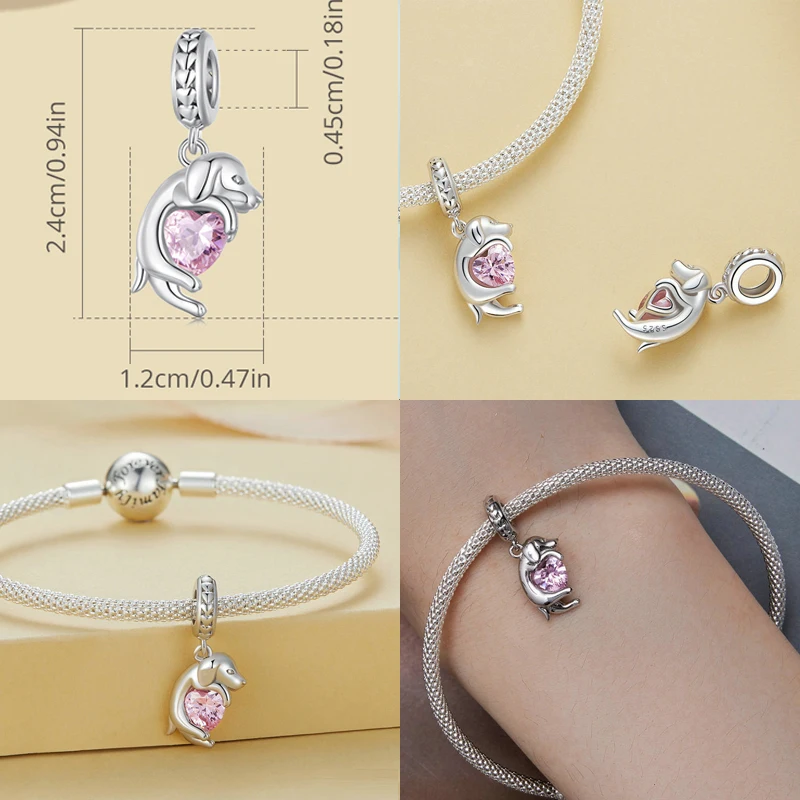 LOKILOKI 925 Sterling Silver Cat Pet Animal Charm Beads Fit LOKILOKI 925 Sterling Silver Cat Pet Animal Charm Beads Fit