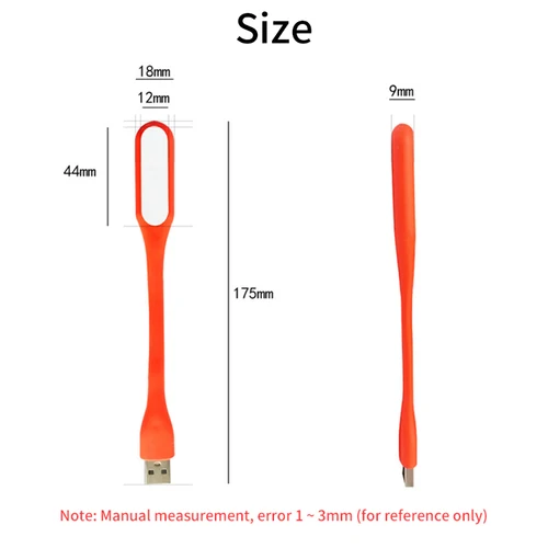 2PCS USB LED 빛 휴대용 책 빛 5V 1.2W 소형 USB 램프 접이식 시력 빛 보조베터리 PC 노트북 6