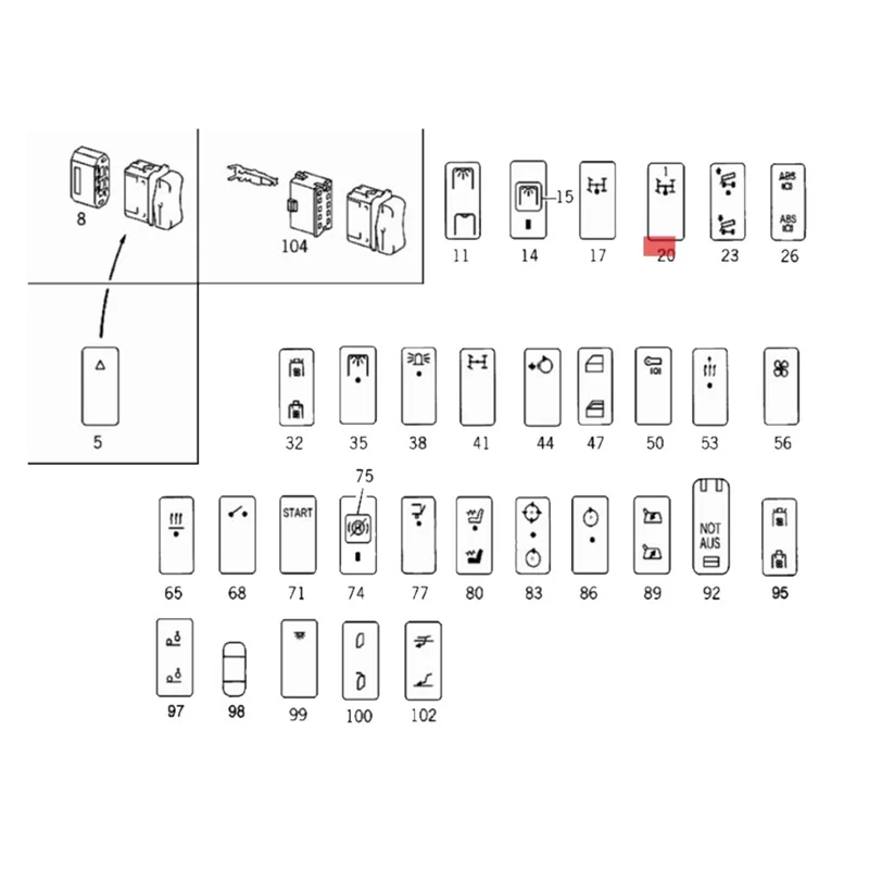 1 조각 트럭 로커 스위치 푸시 풀 버튼 스위치 A0045454107 3203.6290 PTO 용
