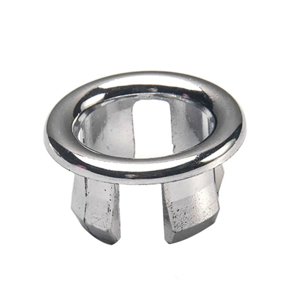 Sink Round Ring Overflow Spare Cover Tidy Chrome Trim Bathroom Ceramic Basin Overflow Decorative Cover Bathroom Accessories