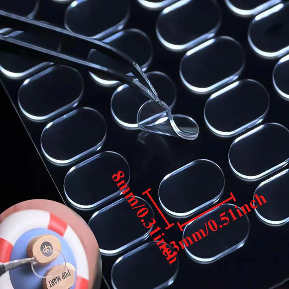 200pcs Transparent Double-Sided Tape Pads - Non-Marking, Anti-Skid Adhesive for DIY Projects & Model Car Decor Double
