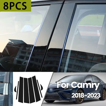 Toyota Camry XV70 2018-2022 Bright Black Carbon Fibre Window Door Waterproof B Pillar decal kit