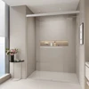 44-48 in. W x 72 in. H Double Sliding Shower Door, Semi-frameless Bypass Bathroom Sliding Door with 1/4" (6mm) Tempered Glass 1