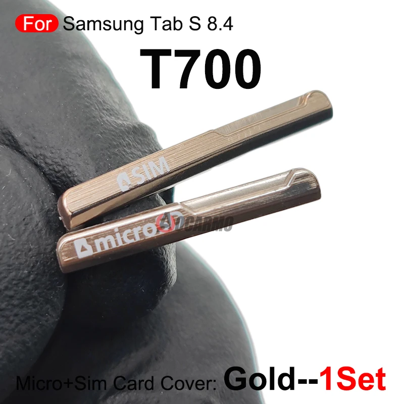 삼성 갤럭시 탭 S 8.4'' T700 SM-T700 측면 버튼 키용 블랙 골드 전원 볼륨 버튼 마이크로 SIM 카드 코브 교체