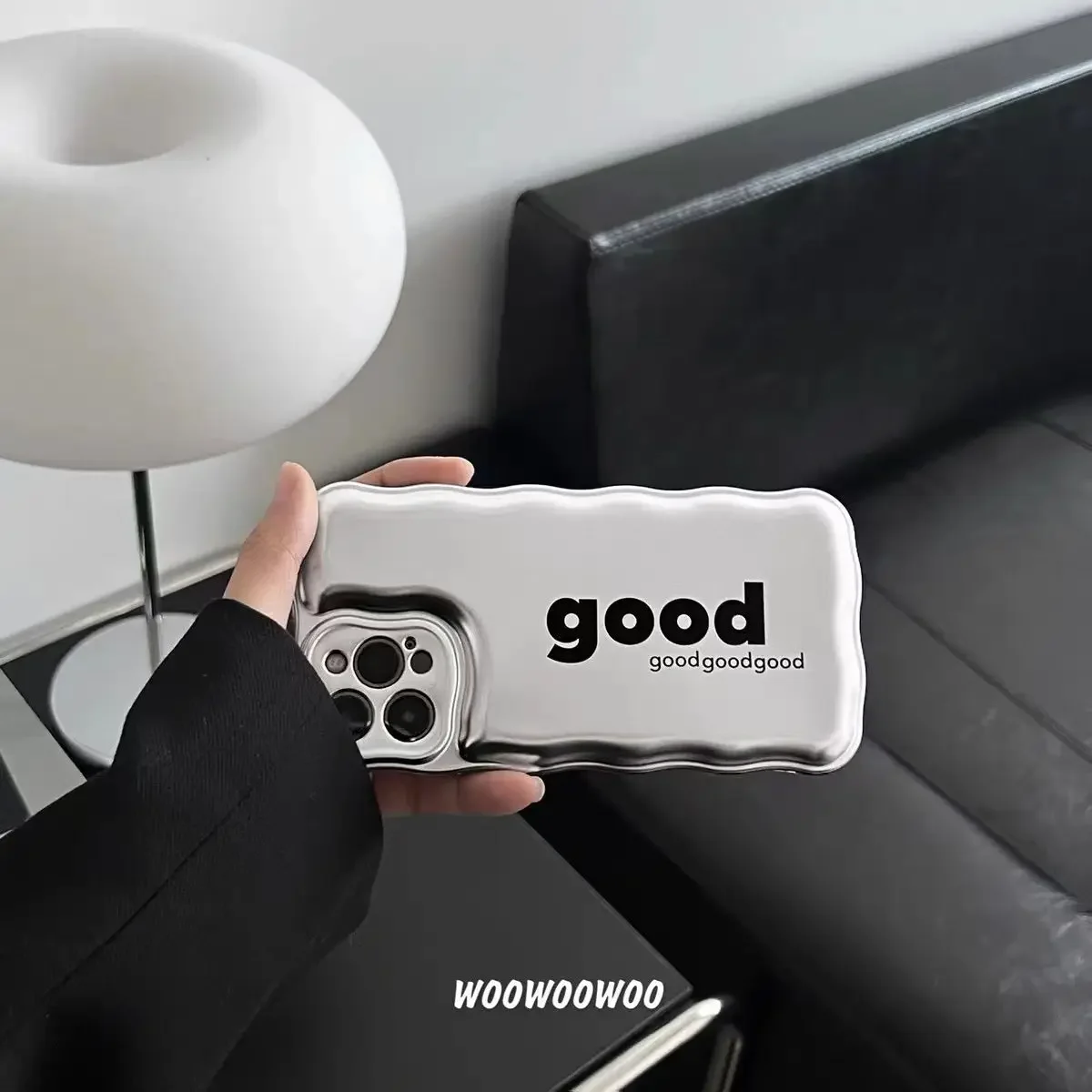 2023 Premium Coreano Ins Style Silver Good Phone Case Adatto Per Apple 14 Muslimnew 12/11 Phone Case