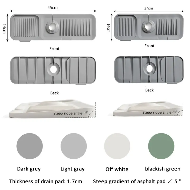 Silicone Sink Faucet Splash Guard Mat kitchen splash guard kitchen sink pad kitchen faucet pad Faucet Water Catcher Handle Drip Tray Drain Drying Pad For Bathroom Kitchen Gadgets