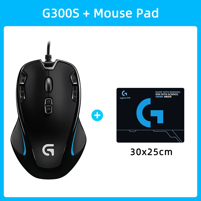Logitech G300s Optical Ambidextrous Gaming Mouse – 9 Programmable Buttons,  Onboard Memory 