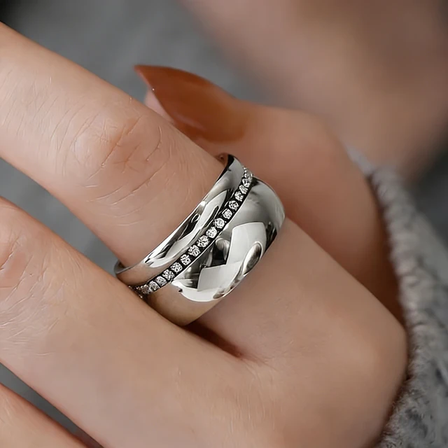 Huitan – bagues de promesse couleur argent pour femmes, accessoires de mariage, bijoux minimalistes à la mode pour femmes, bijoux de fête quotidiens, livraison directe